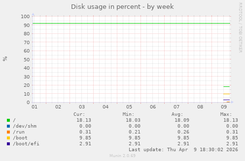 Disk usage in percent