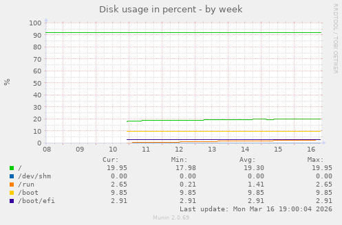 Disk usage in percent
