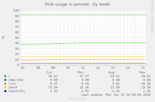 Disk usage in percent