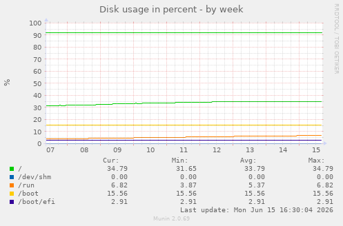 Disk usage in percent