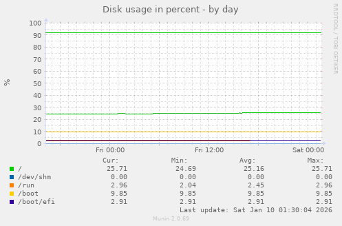 Disk usage in percent