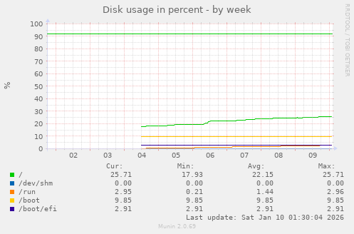 Disk usage in percent