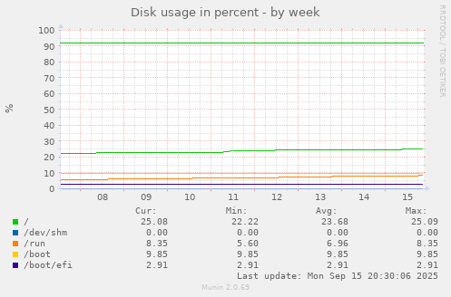Disk usage in percent